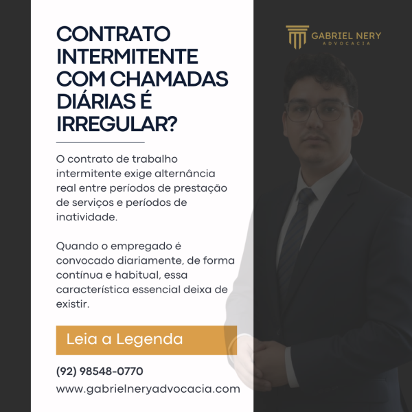 CONTRATO INTERMITENTE COM CHAMADAS DIÁRIAS É IRREGULAR